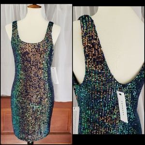 Topshop Sequin Mermaid Mini Dress Size 8